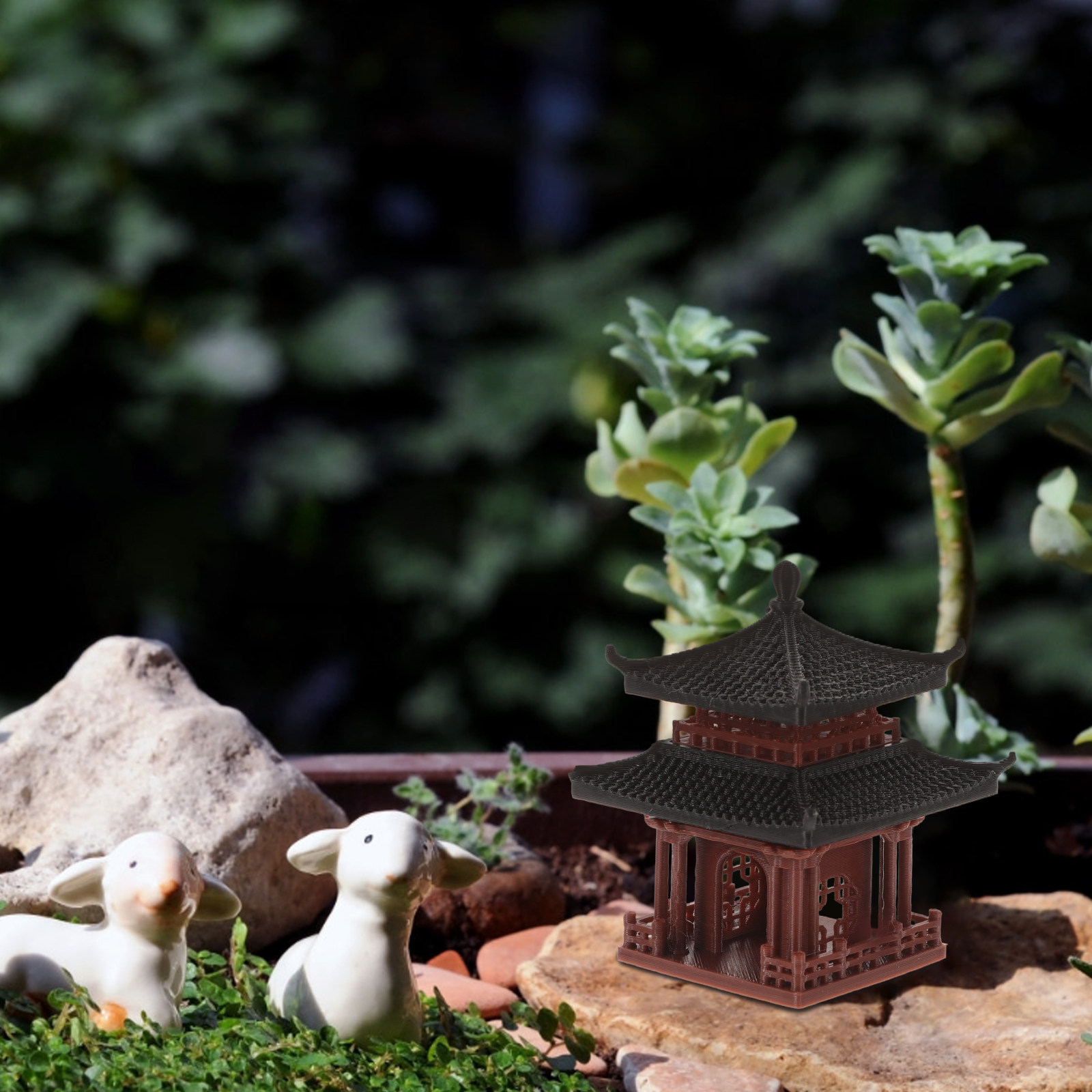 Compact Miniature Pavilion Sta – Bonsai Garden Display Bewertung und Preis
