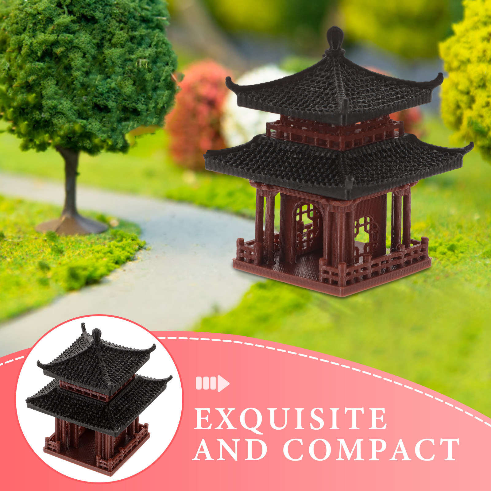 Compact Miniature Pavilion Sta – Bonsai Garden Display Bewertung und Preis