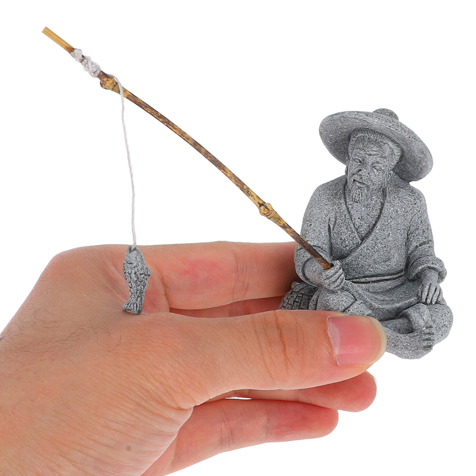 Realistic Mini Fisherman Sculp – Bonsai Garden Display Bewertung und Preis